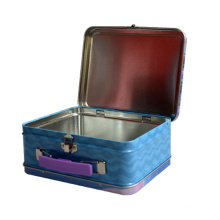 Recyclable Rectangle Handle Shaped Tin Box Feature Customized Factory